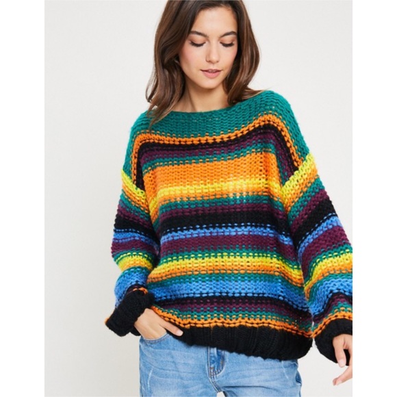 ❤️LAST 1! Cozy Striped Boatneck Pullover Sweater! - Picture 5 of 10